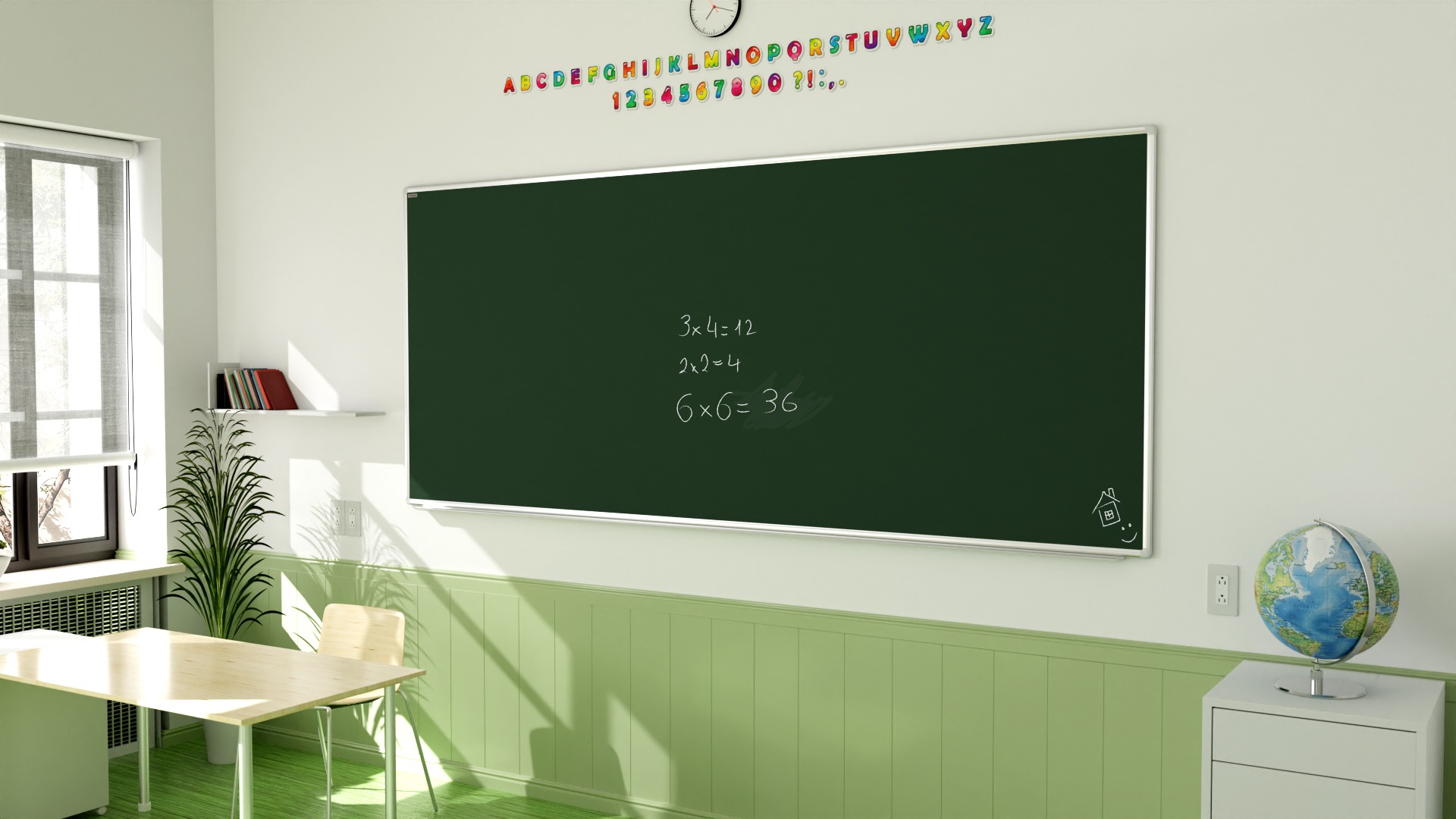 Green chalkboard magnetic surface aluminium frame 240x100 cm - Image 3