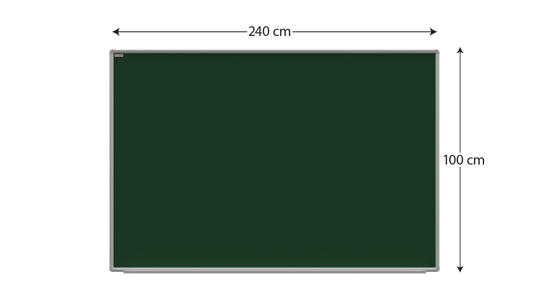 Green chalkboard magnetic surface aluminium frame 240x100 cm - Image 4