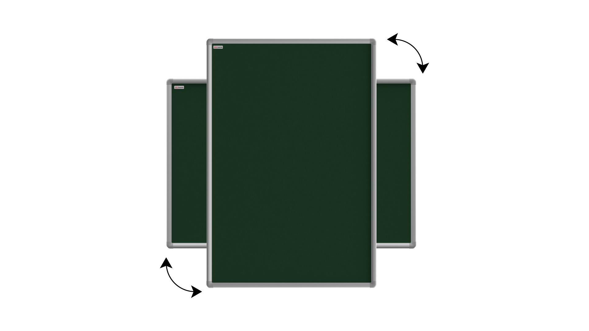 Green chalkboard magnetic surface aluminium frame 240x100 cm - Image 5