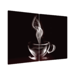 Glass Chopping Board COFFEE CUP 2 Set 52x30cm