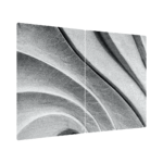 Glass Chopping Board WAVES WHITE STONE GEOMETRIC DESIGN 3D 2 Set 52x30cm