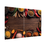 Glass Chopping Board SPICES ORIENTAL WOOD PLANK 2 Set 52x30cm
