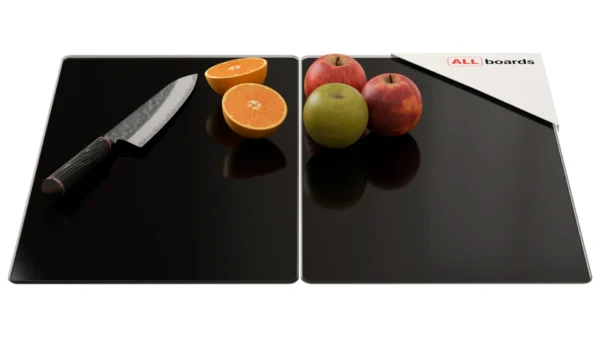 Glass Chopping Board BLACK CLASSIC BLACK 2 Set 52x30cm