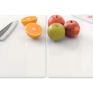Glass Chopping Board WHITE CLASSIC WHITE 2 Set 52x30cm