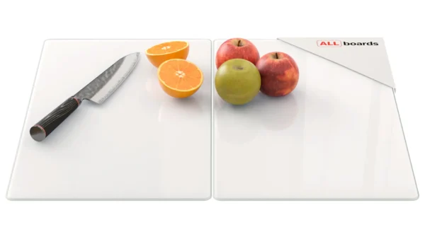 Glass Chopping Board WHITE CLASSIC WHITE 2 Set 52x30cm