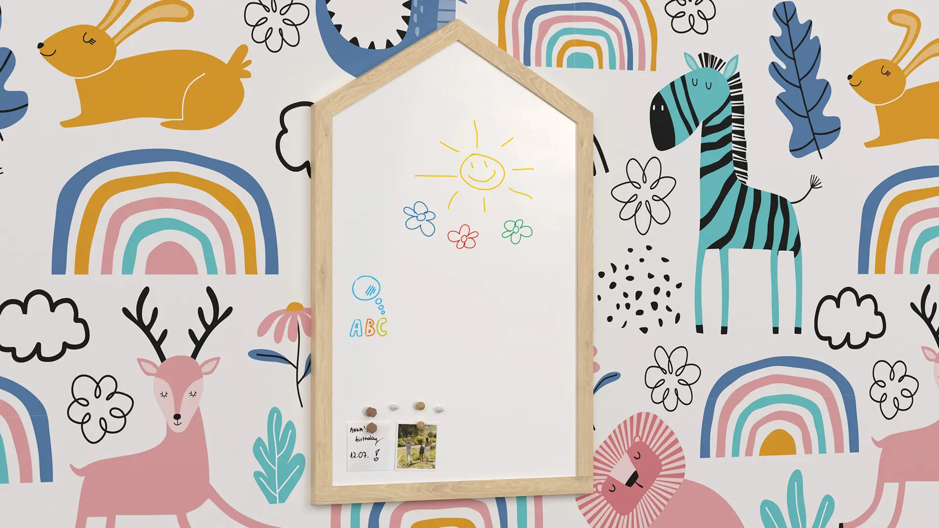 House shape magnetic dry erase whiteboard 90x60 cm - Image 9