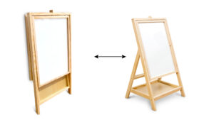 OUTLET Rotating Drawing Board for Children, Chalk and Magnetic surface, Wooden Easel Frame, Height 80 cm