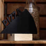 Table top chalkboards PIZZA, SHAPE SLICE OF PIZZA - set of 4