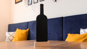Table top chalkboards WINE SHAPE BOTTLE OF WINE - set of 4
