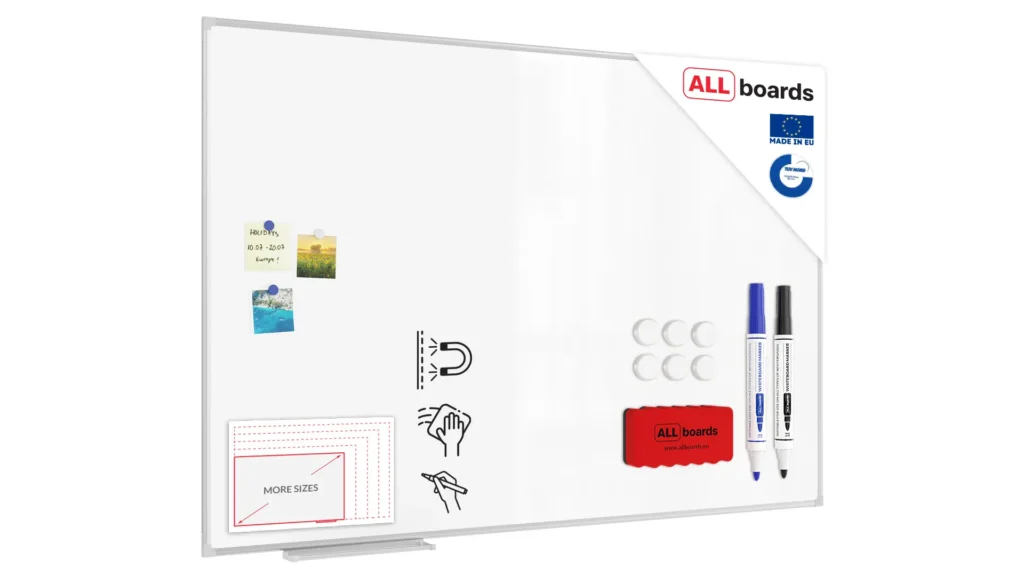 Whiteboard dry erase magnetic surface aluminium frame 150x100 cm CLASSIC A7