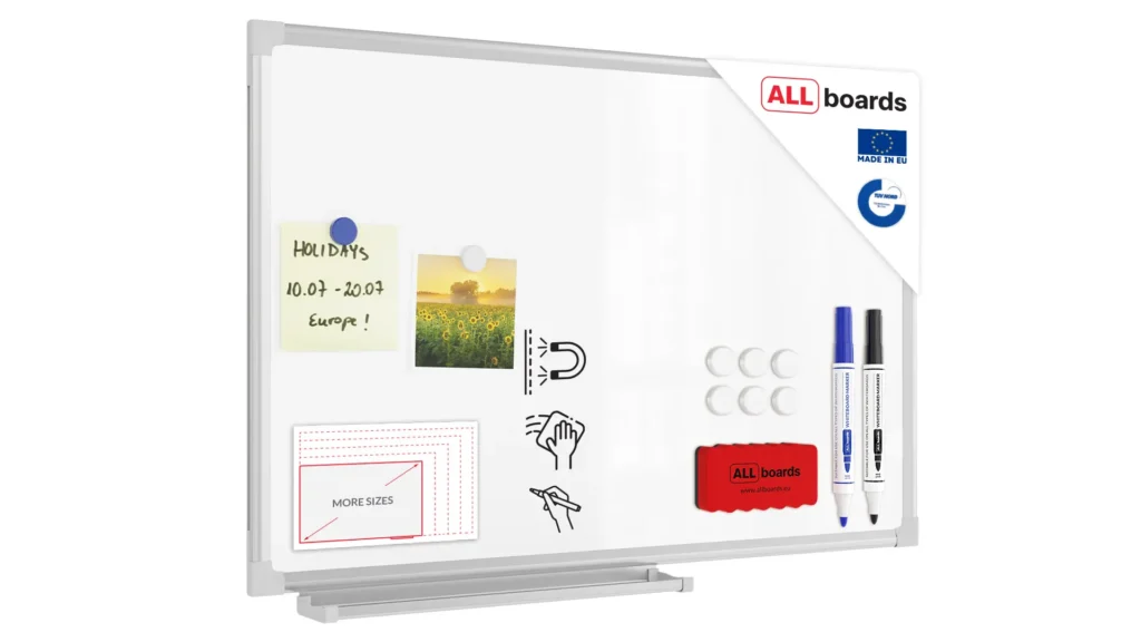 Whiteboard dry erase magnetic surface aluminium frame 60x40 cm CLASSIC A7