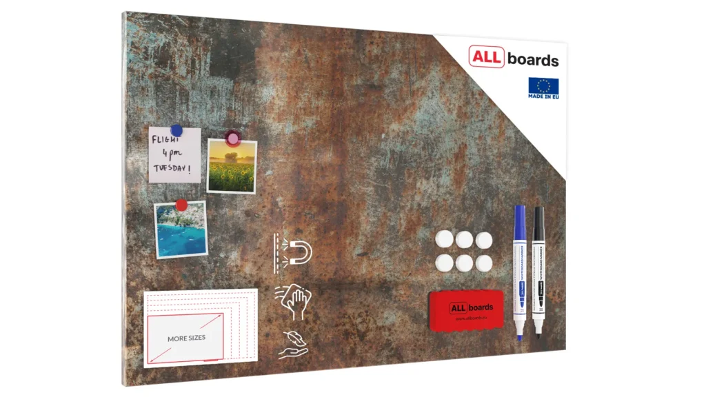 Magnetic Boards MetalBoard RUST CORROSION 90x60cm + accessories GRATIS