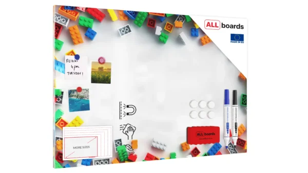 MetalBoard magnetic boards TOY BLOCKS 90x60cm Magnetic metal poster with print on all types of magnets, wall-mounted permanent 3D printing + accessories kit included
