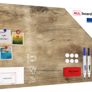 Magnetic Boards MetalBoard WOOD, WOOD GRAIN, WOODEN SURFACE 90x60cm a Magnetic Metal Poster for all types of magnets + a set of accessories Included