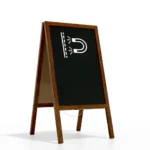 Magnetic Pavement Sign with Varnished Wooden Frame 118x61cm