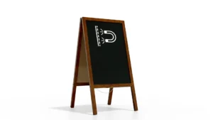 Magnetic Pavement Sign with Varnished Wooden Frame 118x61cm