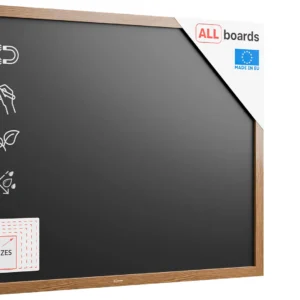 Magnetic Waterproof Chalkboard 120 x 90 cm in Wooden Frame – Classic Brown - FREE Accessories Included