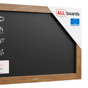 Magnetic Waterproof Chalkboard 60 x 40 cm in Wooden Frame – Classic Brown - FREE Accessories Included