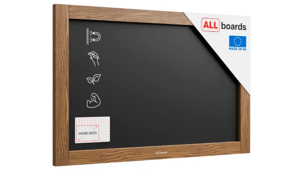 OUTLETBlack magnetic chalkboard 60x40 cm wooden frame