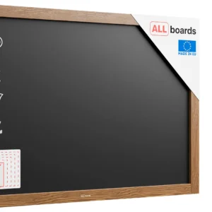 Magnetic Waterproof Chalkboard 90 x 60 cm in Wooden Frame – Classic Brown - FREE Accessories Included