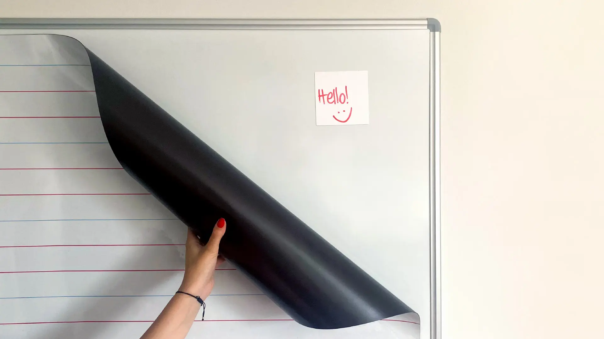 80x95cm magnetic dry-wipe overlay sheet - Ruled - Image 4