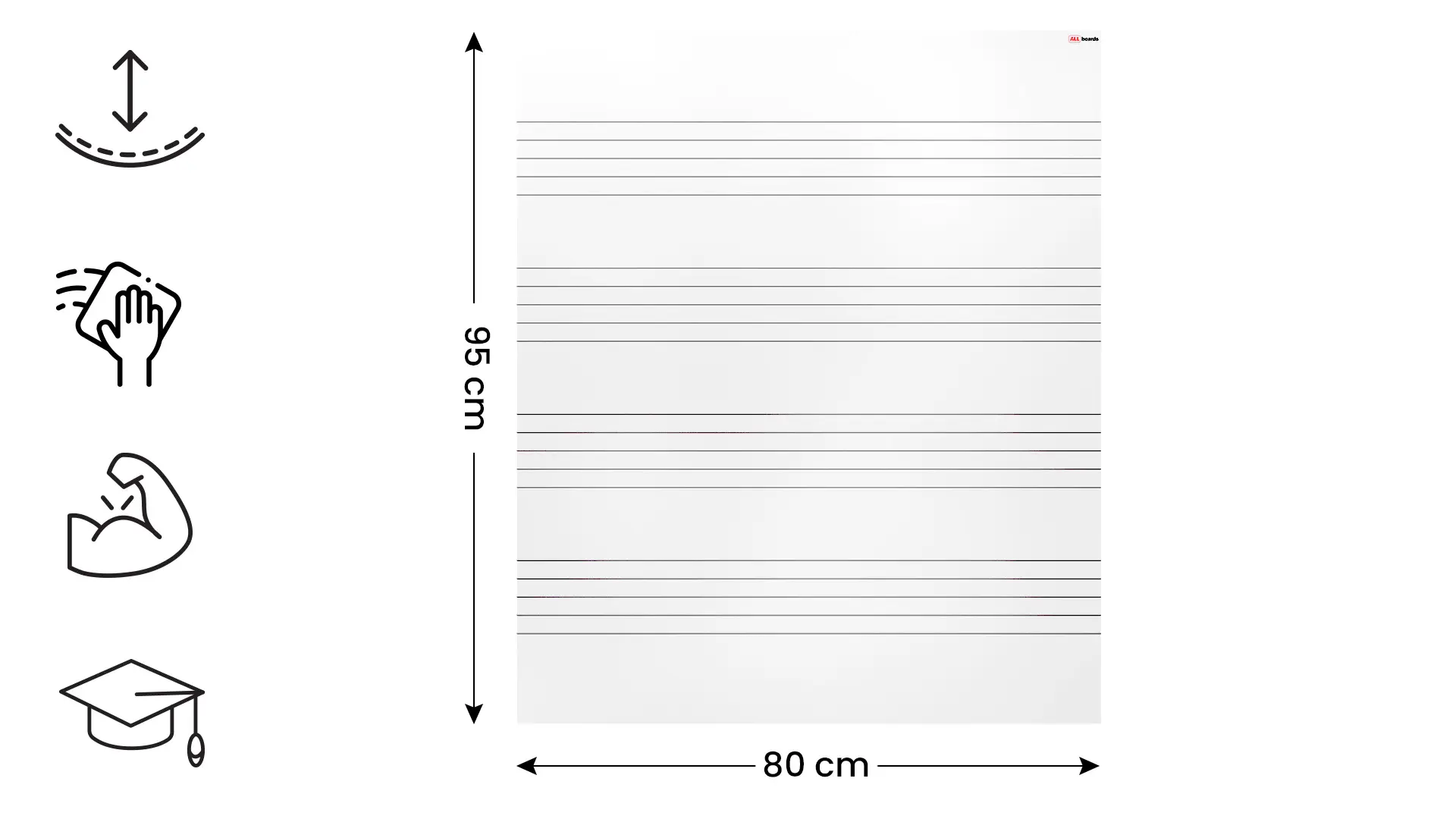 80x95cm magnetic dry-wipe overlay sheet - Staff