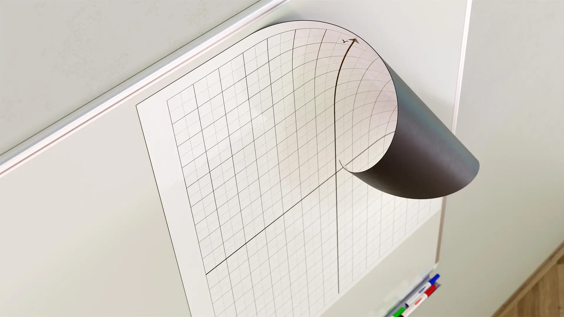 80x95cm magnetic dry-wipe overlay sheet - Coordinate system - Image 4