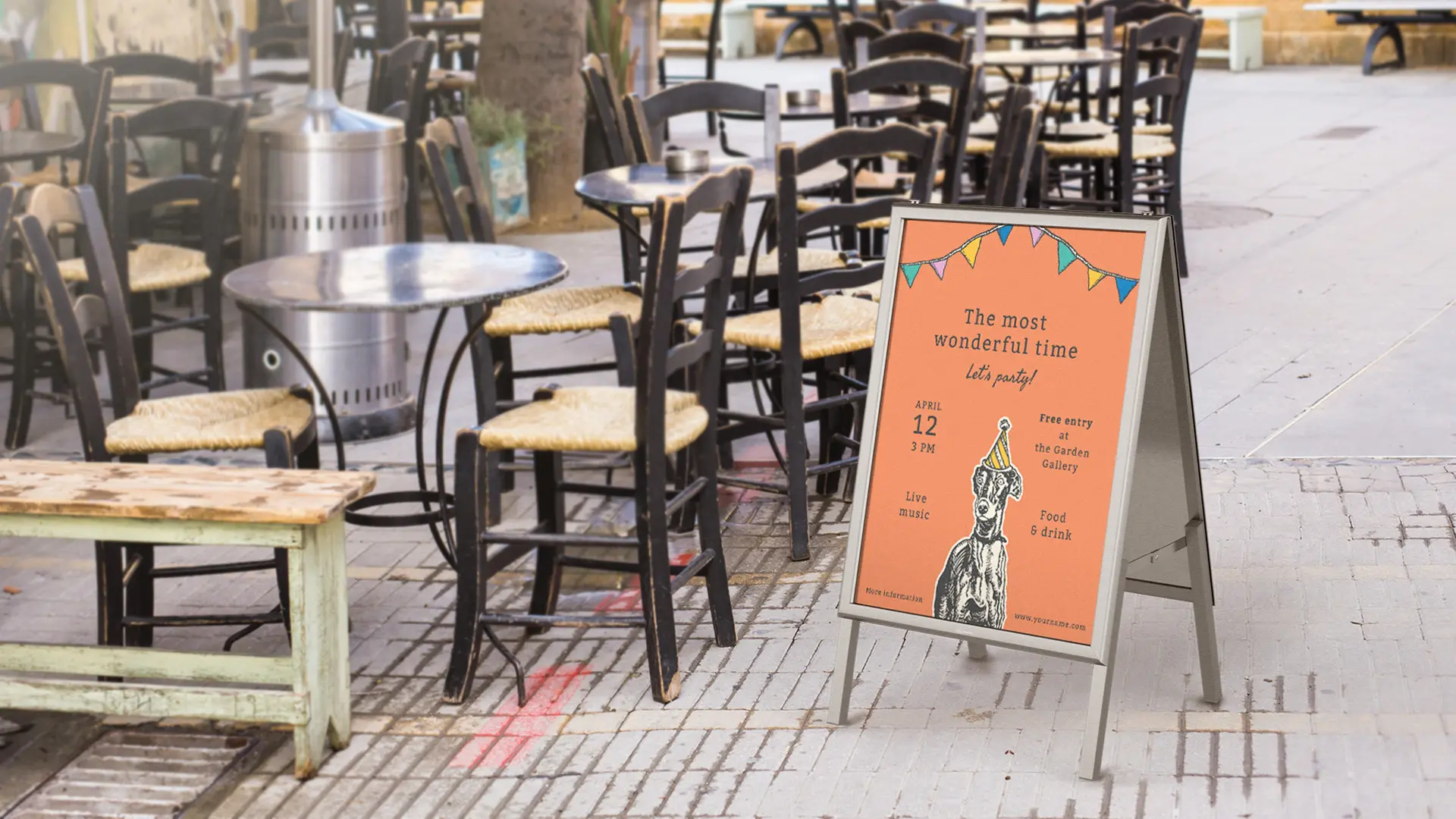 B2 size, double-sided, snap frame A-board in a silver aluminium frame - Image 7