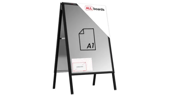 A1 Double-Sided Snap Frame Advertisement Stand with Black Aluminium Frame