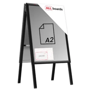 A2 Double-Sided Snap Frame Advertisement Stand with Black Aluminium Frame