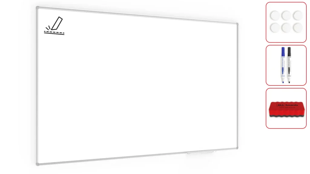 Whiteboard dry erase CERAMIC, porcelain, magnetic, matte, 200x120 cm, PROJECTION P4