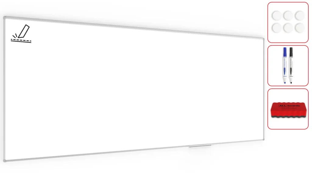 Whiteboard dry erase CERAMIC, porcelain, magnetic, matte, 300x120 cm, PROJECTION P4