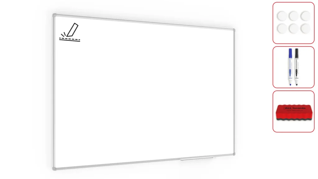 Whiteboard dry erase CERAMIC, porcelain, magnetic, matte, 150x100 cm, PROJECTION P4