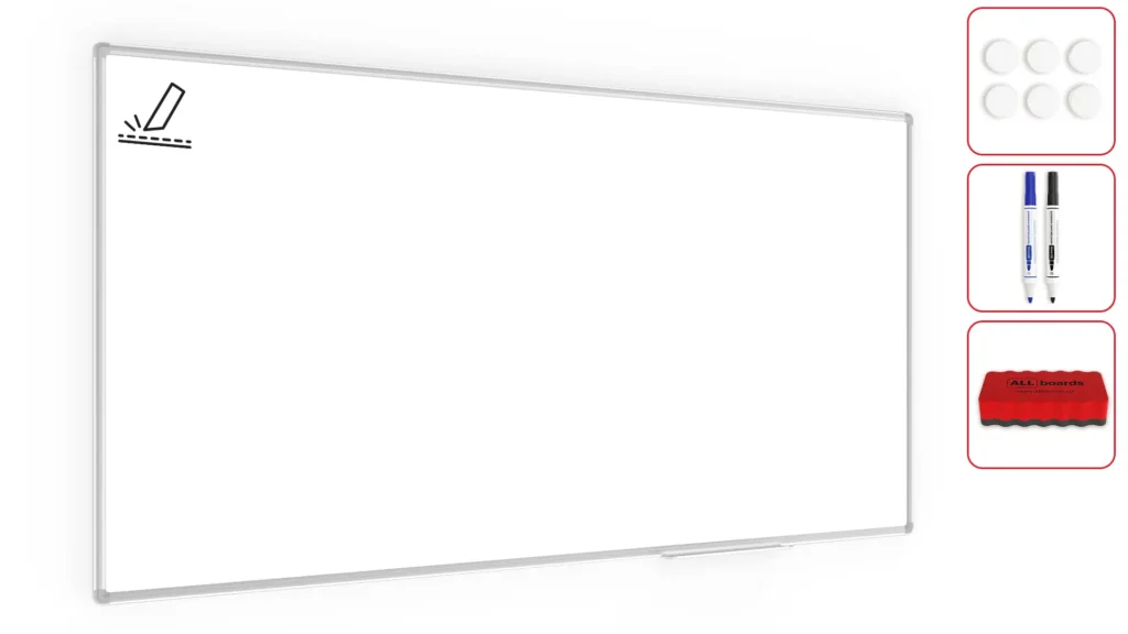 Whiteboard dry erase CERAMIC, porcelain, magnetic, matte, 180x90 cm, PROJECTION P4