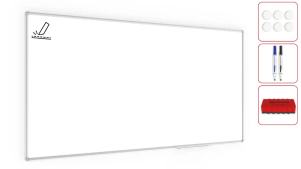 Whiteboard dry erase CERAMIC, porcelain, magnetic, matte, 180x90 cm, PROJECTION P4
