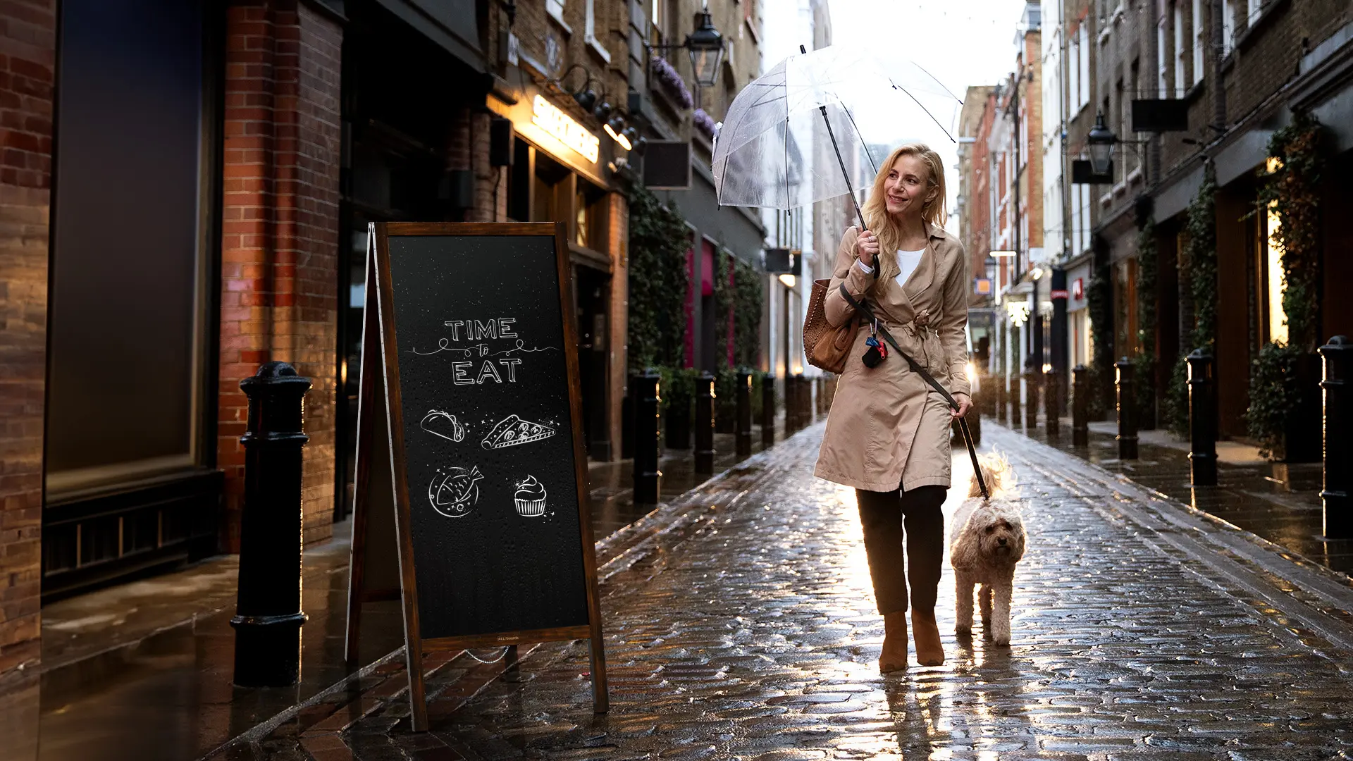 Magnetic Waterproof Chalk A-Board / Pavement Sign 150x61 cm – CLASSIC BROWN + FREE ACCESSORIES - Image 3