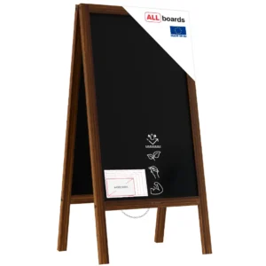Waterproof Pavement Sign with Varnished Wooden Frame 100x49,5cm