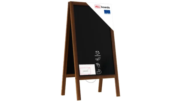 Waterproof Pavement Sign with Varnished Wooden Frame 100x49,5cm