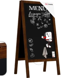 Magnetic Waterproof Chalk A-Board / Pavement Sign 100x49,5 cm – CLASSIC BROWN + FREE ACCESSORIES