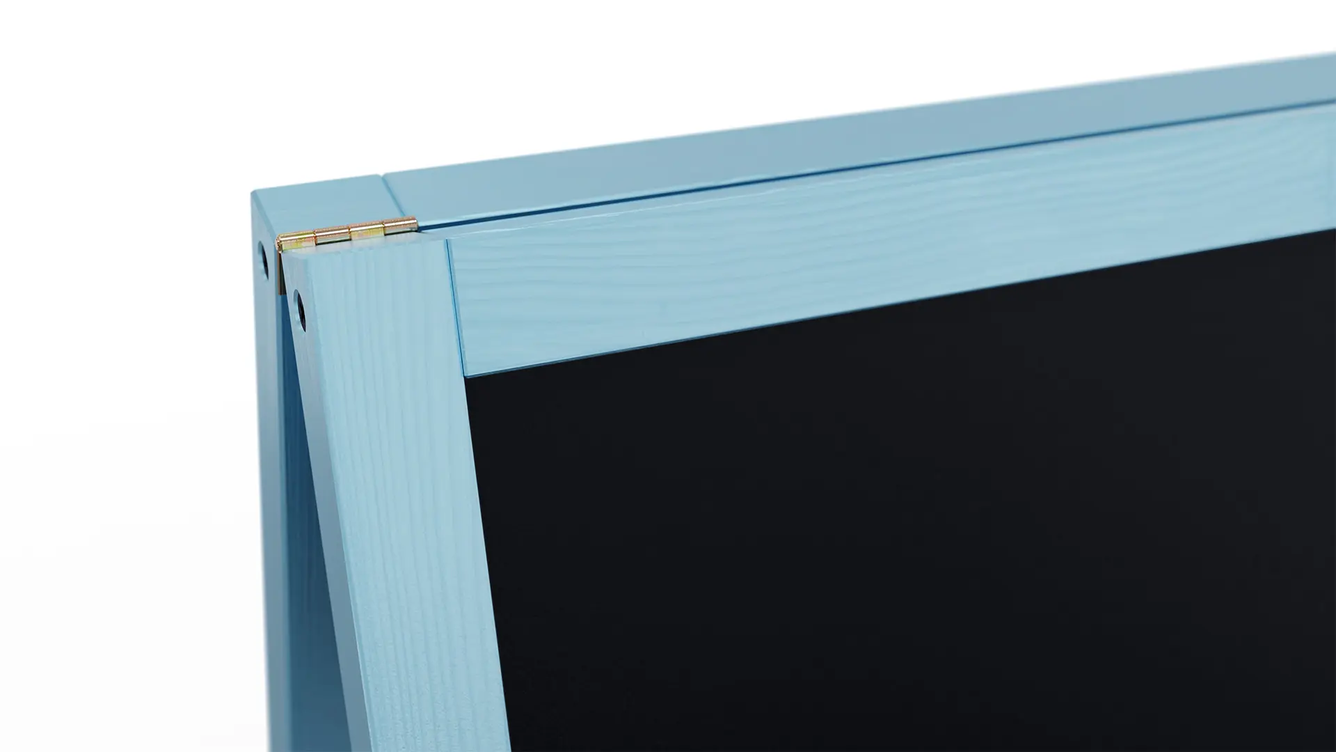 Pavement Sign with Blue Varnished Wooden Frame 118x61cm, Sidewalk Advertising Board Chalkboard A-Frame with Chain Double Sides for Shop Pub Restaurant - Image 7