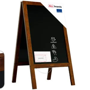 Pavement Sign Waterproof Heavy Stable Wooden Frame 118x61cm, Sidewalk Advertising Board Chalkboard A-Frame