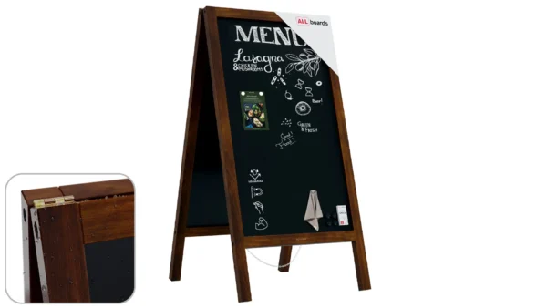 Magnetic Waterproof Chalk A-Board / Pavement Sign 110x56 cm – CLASSIC BROWN + FREE ACCESSORIES