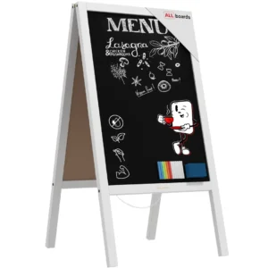 Pavement Sign with White Varnished Wooden Frame 118x61cm