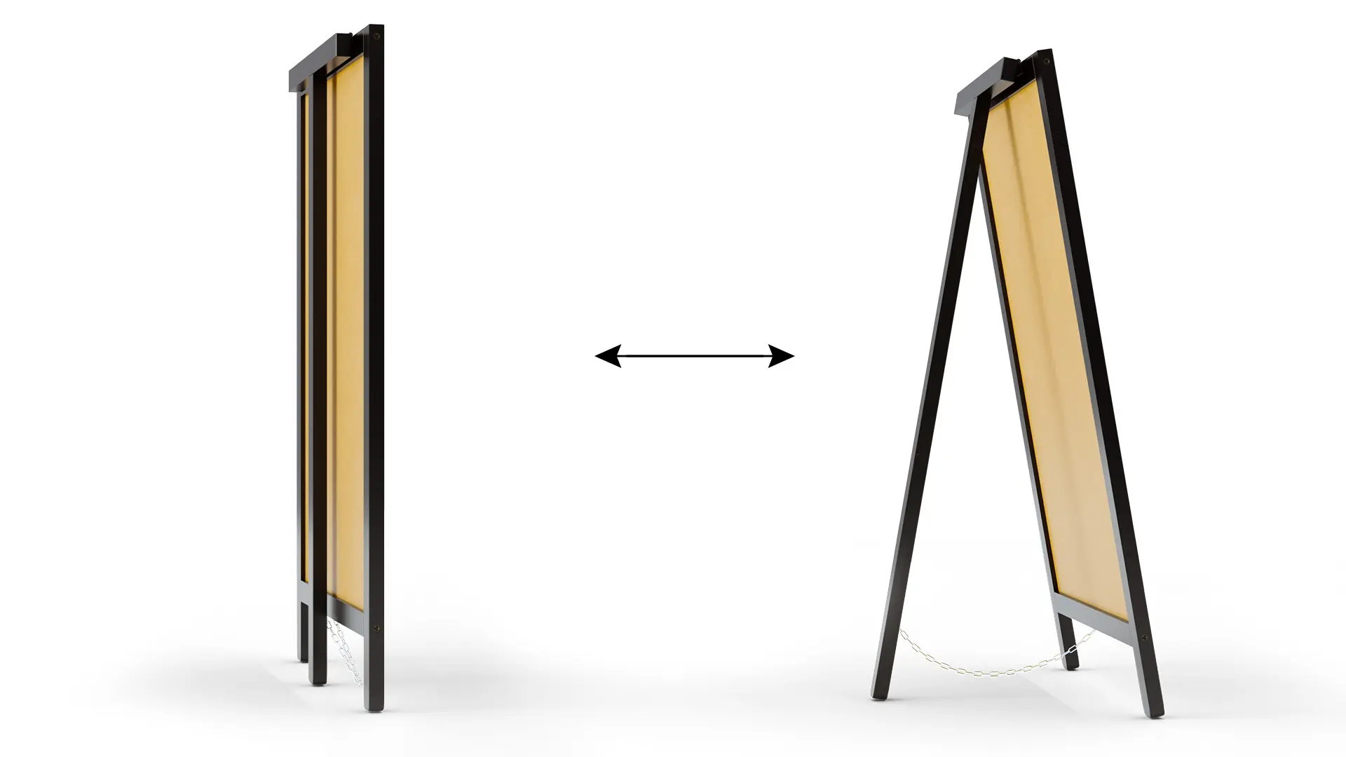 Waterproof Single-Sided A-Board with Chalk Surface In A BLACK Frame - 78x44 cm Advertising Stand - Image 5