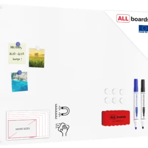 Frameless SLIMboard Magnetic Whiteboard 90x60 cm + FREE Accessories