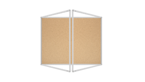 Cork Display Case with Aluminium Frame 120x120cm Lockable Poster Case with Cork Rear Panel