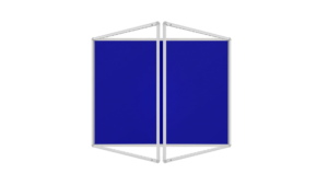 Blue Felt Display Case with Aluminium Frame 180x120cm Lockable Poster Case with Felt Rear Panel