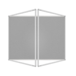 Grey Felt Display Case with Aluminium Frame 120x120cm Lockable Poster Case with Felt Rear Panel