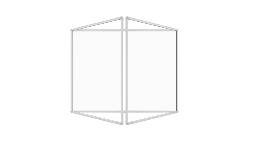 Magnetic Whiteboard Display Case with Aluminium Frame 180x120cm Lockable Poster Case with Whiteboard Rear Panel