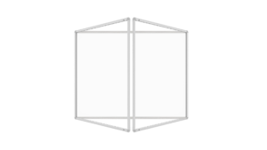 Magnetic Whiteboard Display Case with Aluminium Frame 240x120cm Lockable Poster Case with Whiteboard Rear Panel